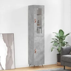 Aparador de madera contrachapada gris hormigón 34,5x34x180 cm de vidaXL, Aparadores - Ref: Foro24-3199149, Precio: 99,51 €, D...