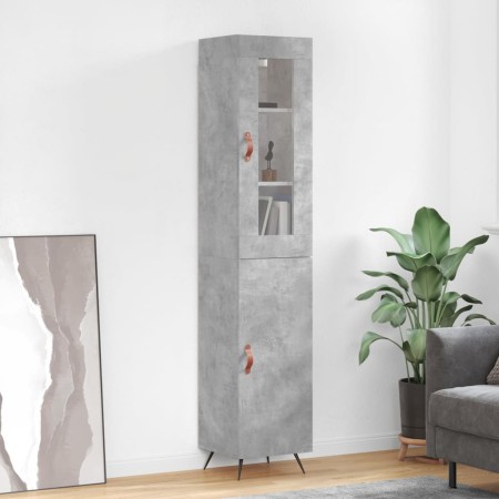 Aparador de madera contrachapada gris hormigón 34,5x34x180 cm de vidaXL, Aparadores - Ref: Foro24-3199149, Precio: 100,70 €, ...