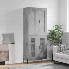 Aparador alto madera contrachapada gris hormigón 69,5x34x180 cm de vidaXL, Aparadores - Ref: Foro24-3199629, Precio: 151,96 €...