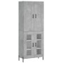 Aparador alto madera contrachapada gris hormigón 69,5x34x180 cm de vidaXL, Aparadores - Ref: Foro24-3199629, Precio: 151,96 €...