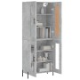 Aparador alto madera contrachapada gris hormigón 69,5x34x180 cm de vidaXL, Aparadores - Ref: Foro24-3199629, Precio: 151,96 €...