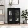 Black engineered wood sideboard 69.5x34x90 cm by vidaXL, Sideboards - Ref: Foro24-833048, Price: 69,84 €, Discount: %
