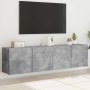 Muebles para TV de pared 2 unidades gris hormigón 80x30x41 cm en Muebles TV | Comprar online en Foru.es