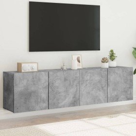 Muebles para TV de pared 2 unidades gris hormigón 80x30x41 cm en Muebles TV | Comprar online en Foru.es