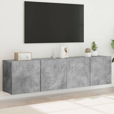 Muebles para TV de pared 2 unidades gris hormigón 80x30x41 cm en Muebles TV | Comprar online en Foru.es