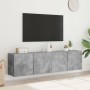 Muebles para TV de pared 2 unidades gris hormigón 80x30x41 cm en Muebles TV | Comprar online en Foru.es
