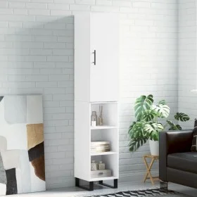 Aparador alto madera contrachapada blanco brillo 34,5x34x180 cm de vidaXL, Aparadores - Ref: Foro24-3199003, Precio: 102,96 €...
