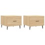 Mesas de centro 2 uds madera ingeniería roble Sonoma 50x50x40cm de vidaXL, Mesas de centro - Ref: Foro24-829435, Precio: 71,7...