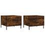 Mesa de centro 2 uds madera ingeniería roble ahumado 50x50x40cm de vidaXL, Mesas de centro - Ref: Foro24-829423, Precio: 74,8...