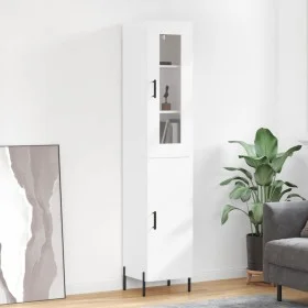 Aparador alto madera contrachapada blanco 34,5x34x180 cm de vidaXL, Aparadores - Ref: Foro24-3199177, Precio: 108,82 €, Descu...