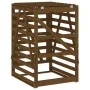 Cobertizo cubos de basura madera pino marrón miel 84x90x128,5cm de vidaXL, Soportes para contenedores de residuos - Ref: Foro...