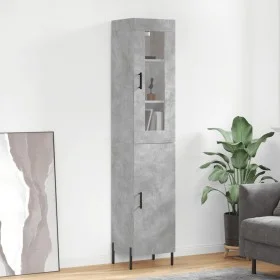 Aparador de madera contrachapada gris hormigón 34,5x34x180 cm de vidaXL, Aparadores - Ref: Foro24-3199181, Precio: 107,46 €, ...