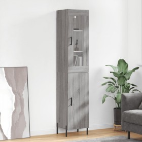 Aparador alto madera contrachapada gris Sonoma 34,5x34x180 cm de vidaXL, Aparadores - Ref: Foro24-3199183, Precio: 112,63 €, ...