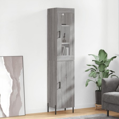 Aparador alto madera contrachapada gris Sonoma 34,5x34x180 cm de vidaXL, Aparadores - Ref: Foro24-3199183, Precio: 112,63 €, ...