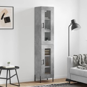 Aparador de madera contrachapada gris hormigón 34,5x34x180 cm de vidaXL, Aparadores - Ref: Foro24-3199437, Precio: 107,69 €, ...