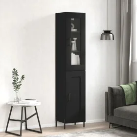 Aparador de madera contrachapada negro 34,5x34x180 cm de vidaXL, Aparadores - Ref: Foro24-3199498, Precio: 108,55 €, Descuent...