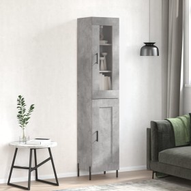 Aparador de madera contrachapada gris hormigón 34,5x34x180 cm de vidaXL, Aparadores - Ref: Foro24-3199501, Precio: 108,50 €, ...