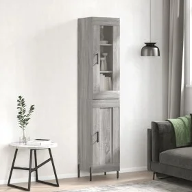 Tall Sonoma gray plywood sideboard 34.5x34x180 cm by vidaXL, Sideboards - Ref: Foro24-3199503, Price: 110,03 €, Discount: %