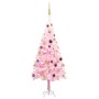 Árbol de Navidad preiluminado con luces y bolas rosa 150 cm en Decoración Festiva y Estacional | Comprar online en Foru.es