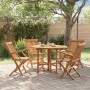 Set de comedor de jardín plegable 5 pzas madera maciza de teca en Conjuntos de jardín | Comprar online en Foru.es