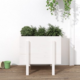Jardinera de madera maciza de pino blanco 62x50x57 cm de vidaXL, Maceteros y jardineras - Ref: Foro24-825206, Precio: 58,98 €...