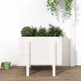 Jardinera de madera maciza de pino blanco 62x50x57 cm de vidaXL, Maceteros y jardineras - Ref: Foro24-825206, Precio: 58,36 €...