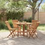 Set de comedor de jardín plegable 5 pzas madera maciza de teca en Conjuntos de jardín | Comprar online en Foru.es