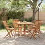 Set de comedor de jardín plegable 5 pzas madera maciza de teca en Conjuntos de jardín | Comprar online en Foru.es