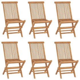 Sillas de jardín plegables 6 unidades madera maciza de teca en Sillas de jardín | Comprar online en Foru.es