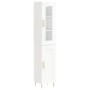 Aparador alto madera contrachapada blanco brillo 34,5x34x180 cm de vidaXL, Aparadores - Ref: Foro24-3199483, Precio: 108,05 €...