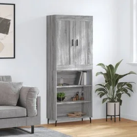 High sideboard sonoma gray plywood 69.5x34x180 cm by vidaXL, Sideboards - Ref: Foro24-3200087, Price: 123,54 €, Discount: %
