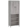 Aparador alto madera contrachapada gris sonoma 69,5x34x180 cm de vidaXL, Aparadores - Ref: Foro24-3200087, Precio: 125,04 €, ...