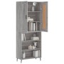 Aparador alto madera contrachapada gris sonoma 69,5x34x180 cm de vidaXL, Aparadores - Ref: Foro24-3200087, Precio: 125,04 €, ...