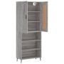 Aparador alto madera contrachapada gris sonoma 69,5x34x180 cm de vidaXL, Aparadores - Ref: Foro24-3200087, Precio: 125,04 €, ...