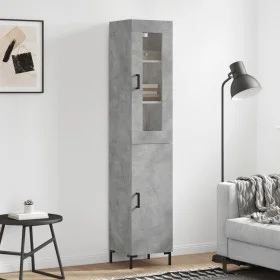 Aparador de madera contrachapada gris hormigón 34,5x34x180 cm de vidaXL, Aparadores - Ref: Foro24-3199173, Precio: 102,92 €, ...