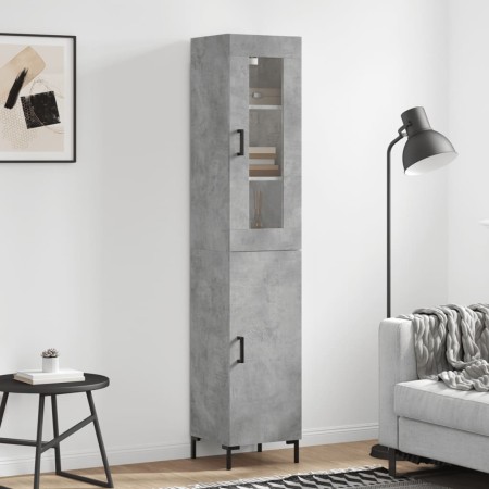 Aparador de madera contrachapada gris hormigón 34,5x34x180 cm de vidaXL, Aparadores - Ref: Foro24-3199173, Precio: 104,16 €, ...