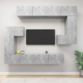 Set de muebles de TV 8 pzas madera contrachapada gris hormigón de vidaXL, Muebles TV - Ref: Foro24-3079145, Precio: 380,41 €,...