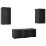 Muebles de salón 3 piezas madera de ingeniería negro con brillo de vidaXL, Muebles TV - Ref: Foro24-3079743, Precio: 125,99 €...