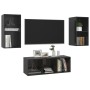 Muebles de salón 3 piezas madera de ingeniería negro con brillo de vidaXL, Muebles TV - Ref: Foro24-3079743, Precio: 125,99 €...