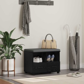 Banco de entrada con cojín Roble Negro 60 x 38 x 46 cm en Bancos para recibidores y almacenamiento | Comprar online en Foru.es