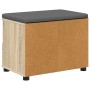 Banco de entrada con cojín Roble Sonoma 60 x 38 x 46 cm en Bancos para recibidores y almacenamiento | Comprar online en Foru.es
