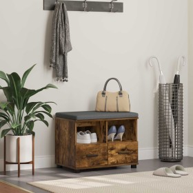 Banco de entrada con cojín Roble ahumado 60 x 38 x 46 cm en Bancos para recibidores y almacenamiento | Comprar online en Foru.es