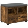 Banco de entrada con cojín Roble ahumado 60 x 38 x 46 cm en Bancos para recibidores y almacenamiento | Comprar online en Foru.es