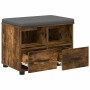 Banco de entrada con cojín Roble ahumado 60 x 38 x 46 cm en Bancos para recibidores y almacenamiento | Comprar online en Foru.es