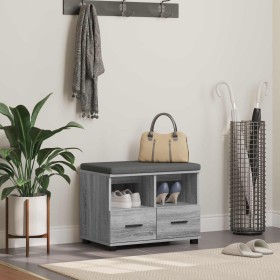 Banco de entrada con cojín Gris Sonoma 60 x 38 x 46 cm en Bancos para recibidores y almacenamiento | Comprar online en Foru.es