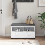 Banco de entrada 80 x 38 x 46 cm Melamina y Tela de Tapicería en Bancos para recibidores y almacenamiento | Comprar online en Fo