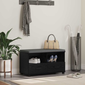 Banco de entrada con cojín Roble Negro 80 x 38 x 46 cm en Bancos para recibidores y almacenamiento | Comprar online en Foru.es