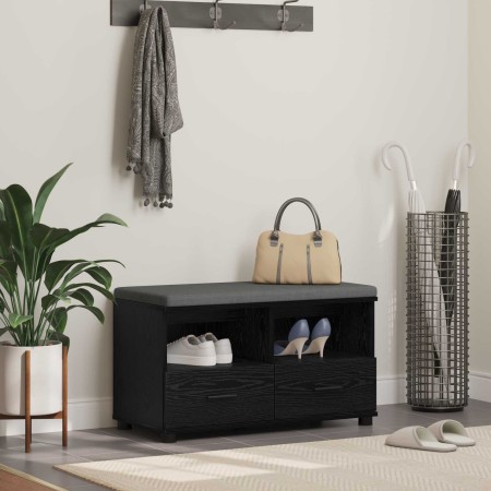 Banco de entrada con cojín Roble Negro 80 x 38 x 46 cm en Bancos para recibidores y almacenamiento | Comprar online en Foru.es