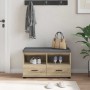 Banco de entrada con cojín Roble Sonoma 80 x 38 x 46 cm en Bancos para recibidores y almacenamiento | Comprar online en Foru.es