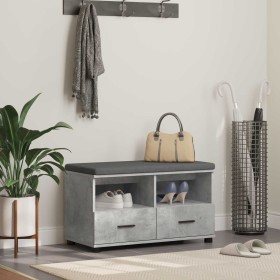 Banco de entrada con cojín Gris Concreto 80 x 38 x 46 cm en Bancos para recibidores y almacenamiento | Comprar online en Foru.es